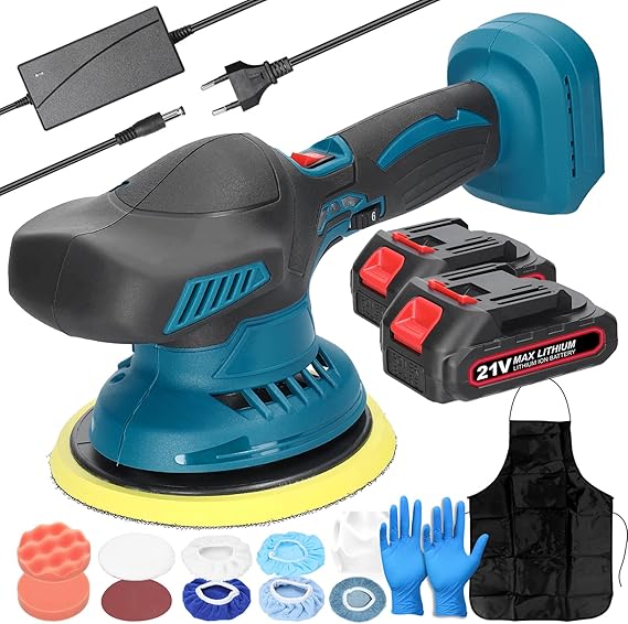 Cordless Car Polisher 6 Gears of Speeds Adjustable Electric Auto Polishing Machine Multifunctional Home Cleaning Metal Waxing Wood Sanding Rust Removal Machine