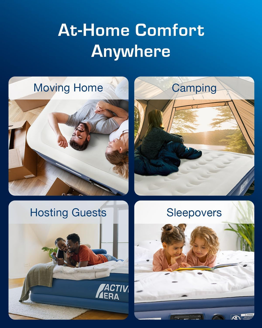 Premium King Size Air Bed with Advanced Support System and Built-In Electric Pump - Raised 33cm Inflatable Mattress & Guest Bed for Camping, Moving, Travel