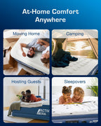 Premium King Size Air Bed with Advanced Support System and Built-In Electric Pump - Raised 33cm Inflatable Mattress & Guest Bed for Camping, Moving, Travel