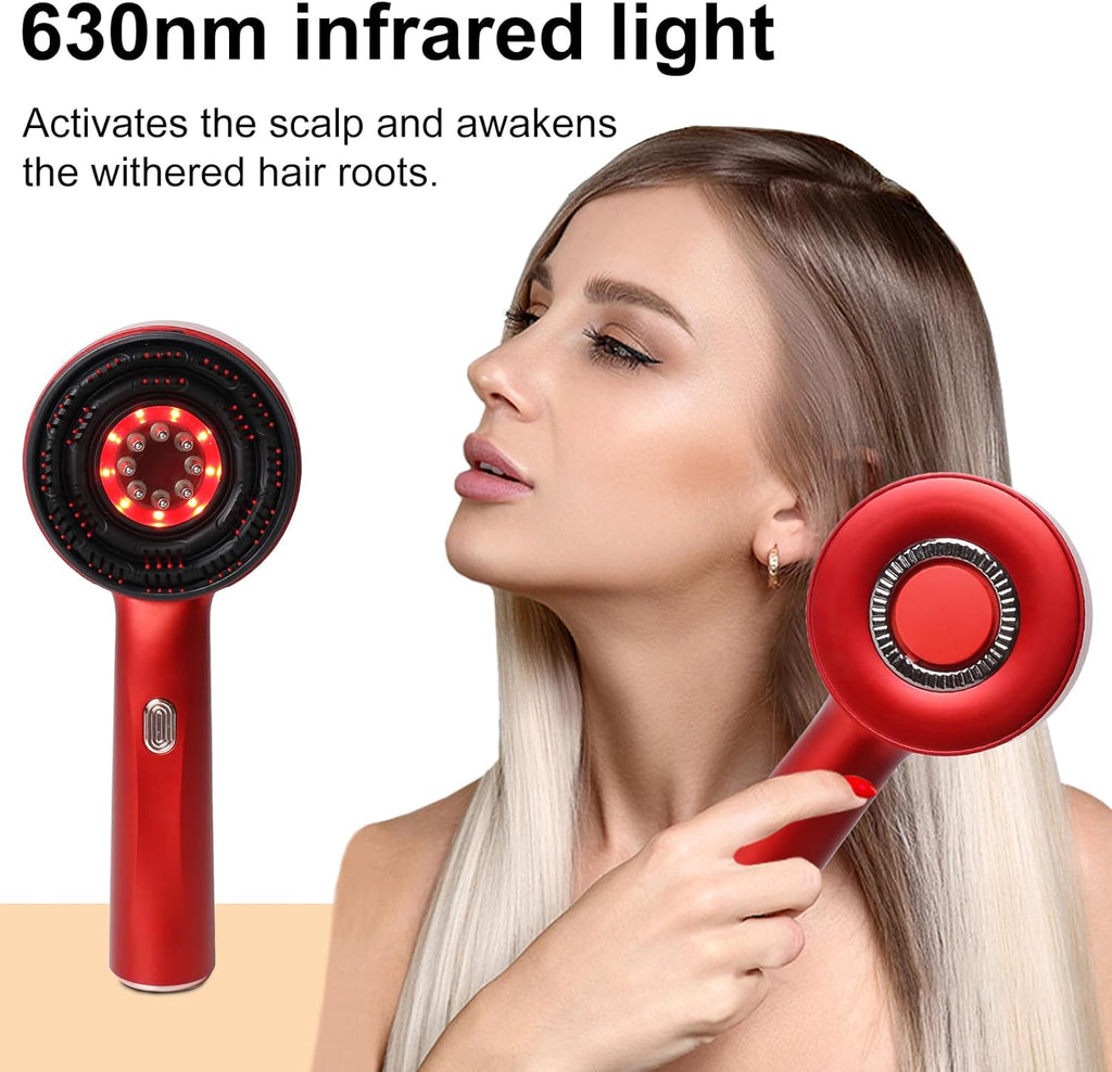 Electric Scalp Brush Scalp Care Hair Care Scalp Serum Can Be Used Red LED Waterproof Rechargeable Cordless with storage bag, Portable Deep Massager For Hair & Head Relax