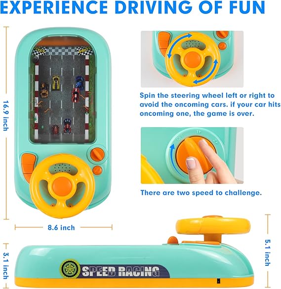 Simulation Driving Steering Wheel Musical Steering Wheel Toys for child, Toddler Simulated Driving Racing Car Game with Sound Age 3+ Year Old, Interactive Educational Learning Race Car Toy for Boys