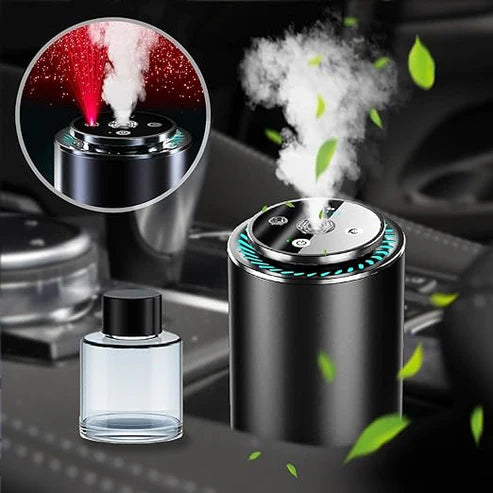 Smart Starry Projection Car Aroma Diffuser, Large Capacity Rechargeable Air Freshener USB Cool Mist Mini Portable Humidifier Diffuser for Car Home Office Bedroom