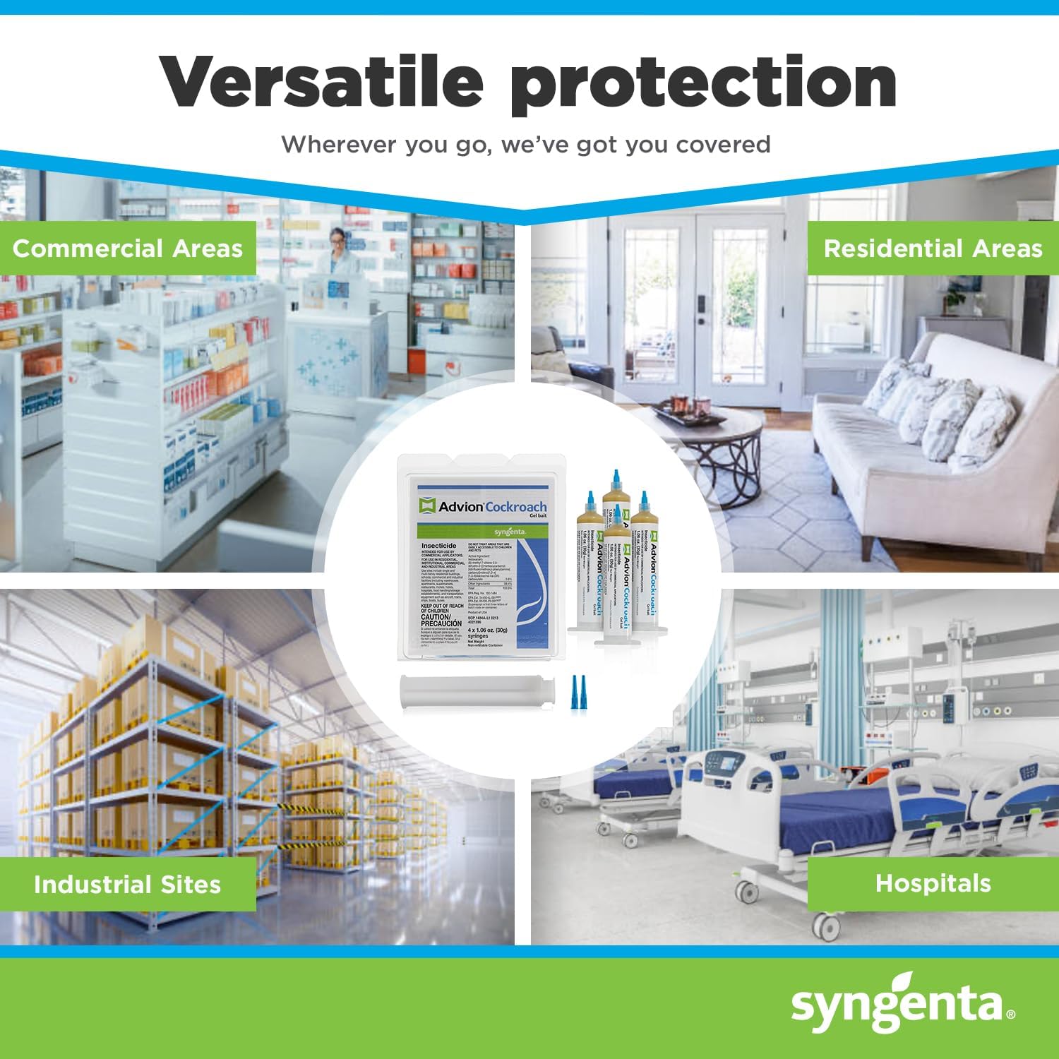 Advion Cockroach Gel Bait, Cockroach Bait Station for Cockroach Species Control, Advion Gel , 30g Syringe with Applicator