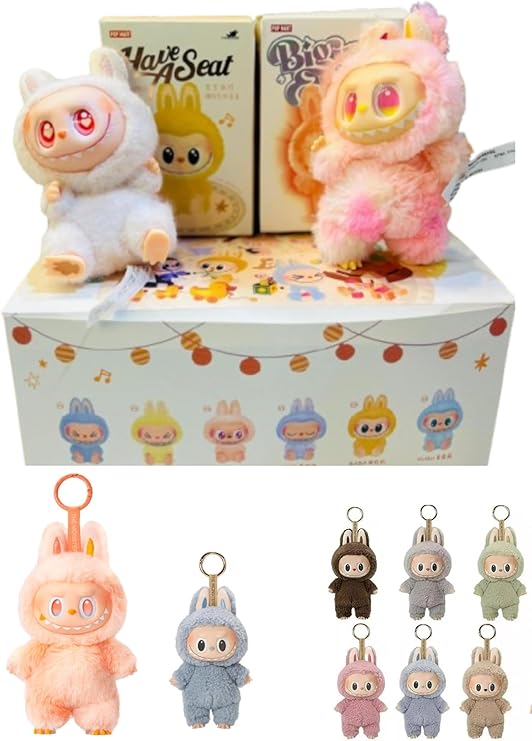 Random blind box labu the monster keychain 17 cm pack of 1. fashion school beg back pack bubu