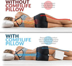 Knee Pillow for Side Sleepers – Hip & Back Pain Relief Pillow with Adjustable Strap – Comfortable Sciatica & Leg Pain Relief for Side Sleeping