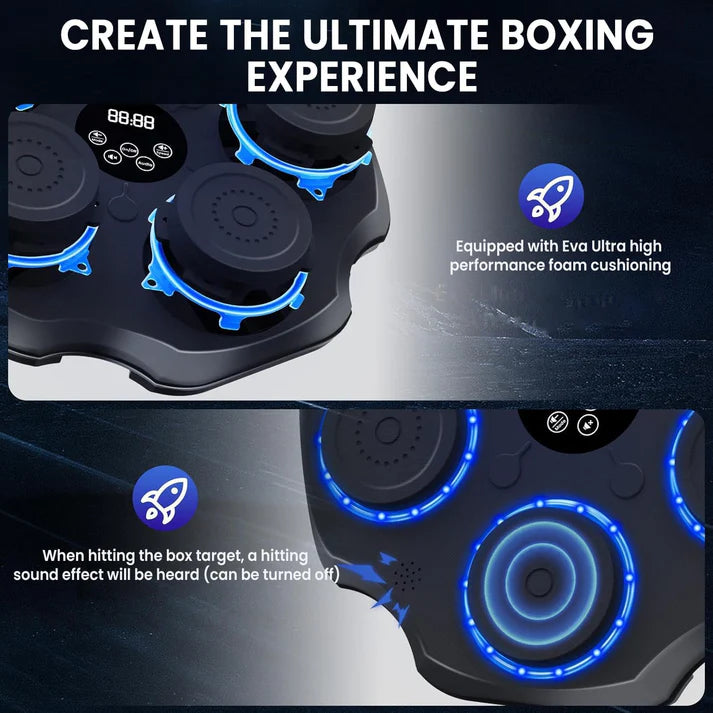 Music Boxing Machine, LED Electronic Music Boxing Machine with Boxing Gloves, 9 Speed Modes and Counting Mode Supports Bluetooth, Gift for Adults and Children Exercise