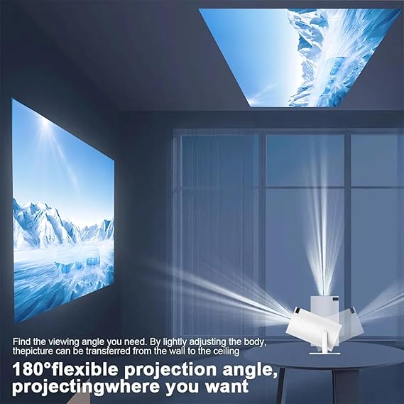 Mini Projector, Portable Projector Support 4K+, Bluetooth5.0, WiFi6, Smart Projector Compatible With Android13.0/TV Stick/HDMI/USB/TF/Audio,Home Cinema, HY300 Pro