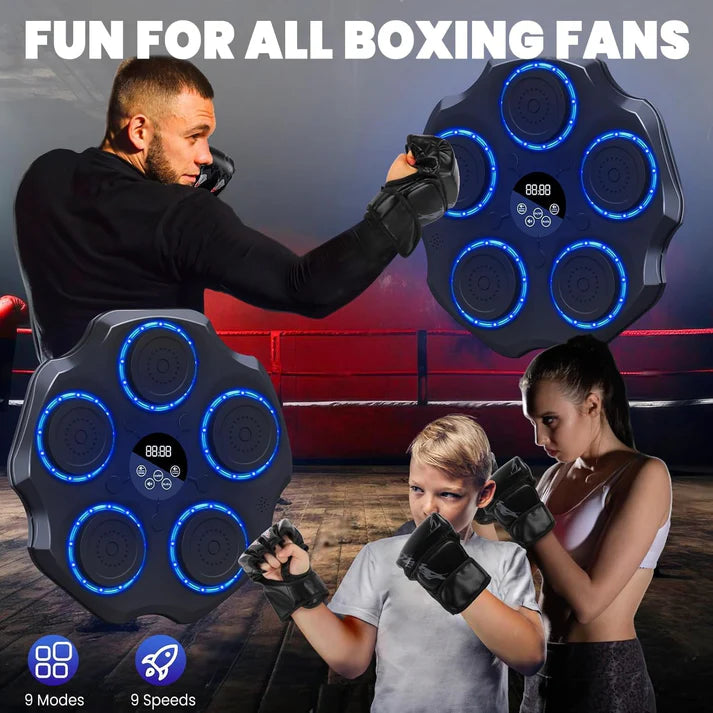 Music Boxing Machine, LED Electronic Music Boxing Machine with Boxing Gloves, 9 Speed Modes and Counting Mode Supports Bluetooth, Gift for Adults and Children Exercise