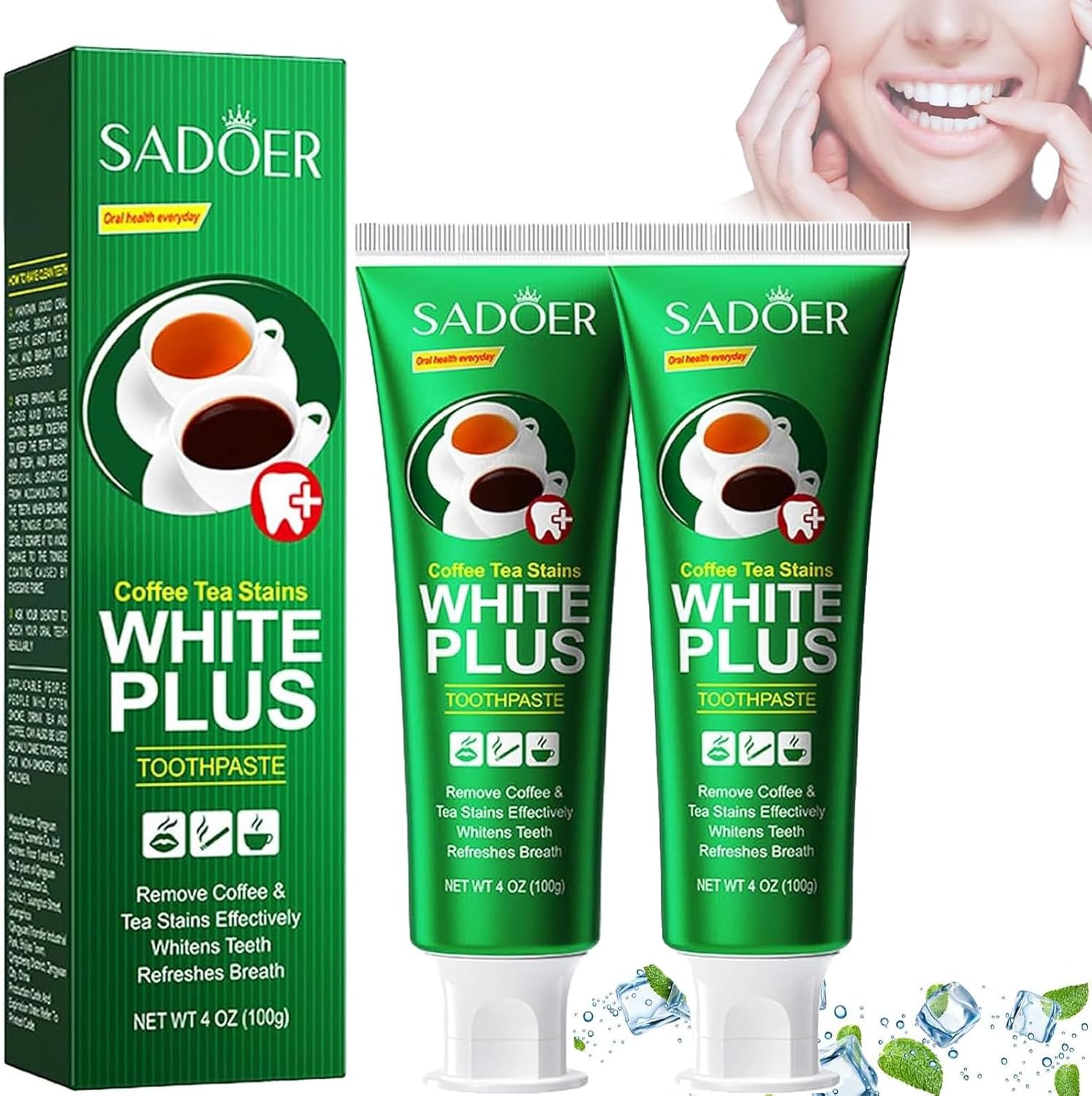 Sadoer Toothpaste, Sadoer Tea Stain Whitening Toothpaste, Sadoer Whitening Toothpaste, Tea Stain Remover Toothpaste, Oral Care Deep Cleaning Gum Protection Desensitizing Toothpaste