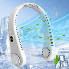 Neck Fan, Bladeless Personal Fan Cooling with 360°Airflow, Rechargeable Cooling Fan, 5 Speeds Adjustable With Digital Diaplay, Wearable Neck Fan for Home, Office, Travel and Sports