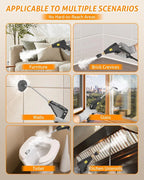 Handheld Pressurized Steam Cleaner with 6 pcs Accessories, Portable Steamer for Cleaning, Steam Cleaner for Home Use, Steamer for Cleaning Car, Furniture, Floor (White, AE Plug)