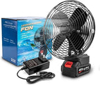 Portable Camping Fan, 21V Lithium Battery-Powered, Strong Wind, Low Noise, 48Vf MAX