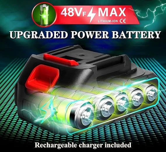 Portable Camping Fan, 21V Lithium Battery-Powered, Strong Wind, Low Noise, 48Vf MAX