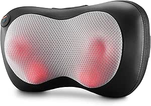 PureHeal Neck Massager with Heat, Shiatsu Massage Pillow with Deep Tissue Kneading for Shoulders Lower Back Leg Calf Body Muscle, Gifts for Mom Dad at Car Home Office Chair
