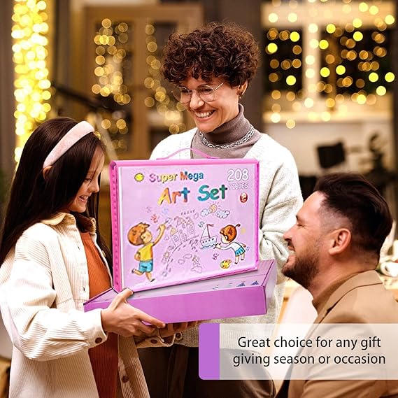 208 PCS kids Art set with Free Tesla Toy Pickup😍😮