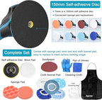 Cordless Car Polisher 6 Gears of Speeds Adjustable Electric Auto Polishing Machine Multifunctional Home Cleaning Metal Waxing Wood Sanding Rust Removal Machine