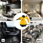 Portable Handheld Steam Cleaner 1000W Multifunctional High Temperature Pressurized Steam Cleaning Machine with 9PCS Accessory for Kitchen Sofa Bathroom Car Window,2 Nylon and 1 Copper Brush