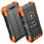 20000mAh Power Bank, Solar Powered Portable Charger with Wireless Charging, USB-C Power Delivery Port, QC 3.0 Port, 5V/3A USB Ports, IP66 Protection and LED