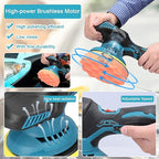Cordless Car Polisher 6 Gears of Speeds Adjustable Electric Auto Polishing Machine Multifunctional Home Cleaning Metal Waxing Wood Sanding Rust Removal Machine
