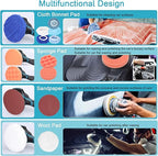 Cordless Car Polisher 6 Gears of Speeds Adjustable Electric Auto Polishing Machine Multifunctional Home Cleaning Metal Waxing Wood Sanding Rust Removal Machine