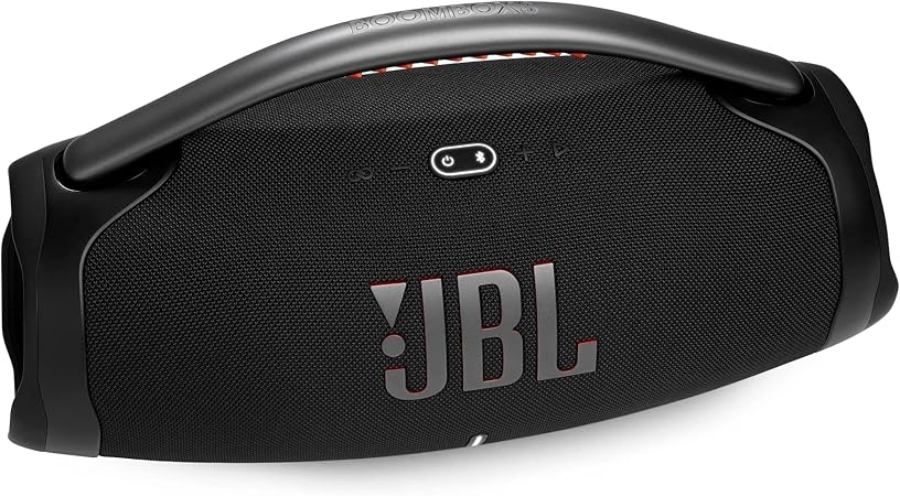 JBL Boombox 3 Portable Speaker, Massive Signature Pro Sound, Monstrous Bass, 24H Battery, IP67 Dust and Water Proof, Partyboost Enabled, Grip Handle, Bluetooth Streaming - Black, JBLBOOMBOX3BLKUK