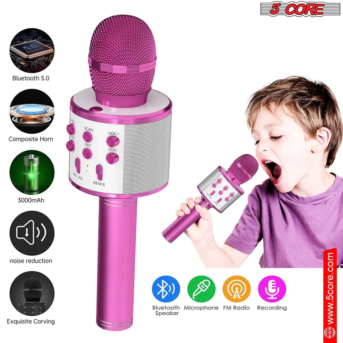Microphone for Singing, Wireless Bluetooth Karaoke Microphone for Adults, Portable Handheld Karaoke Machine, Toys for Boys and Girls Gift for Birthday Party&nbsp;