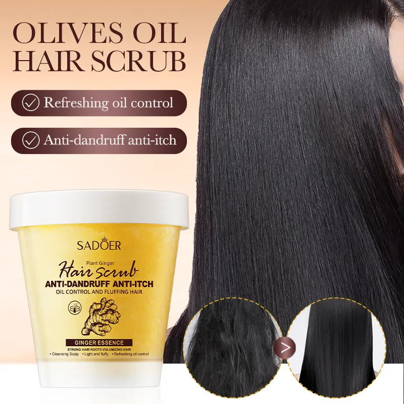 SADOER Deep Cleaning Anti-dandruff Hair Smoothing Exfoliating Oil Control Scalp Nourish Ginger Extract Scrub Shampoo