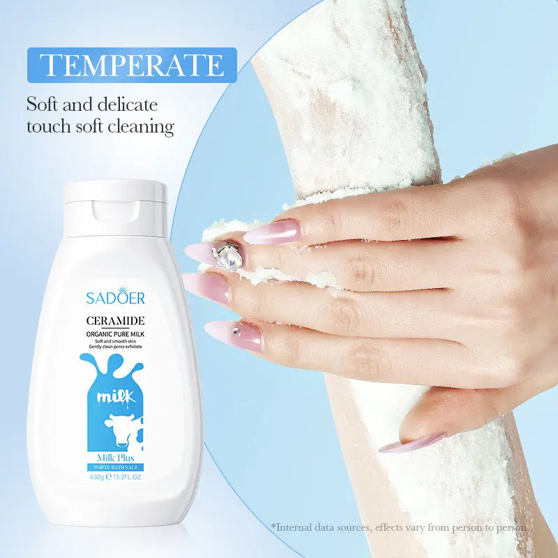 New Arrival SADOER Cleaning Pore Exfoliating Milk Bath Salt Softening Skin Sea Salt Body Scrubs