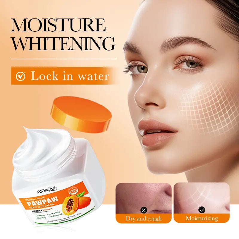 BIOAQUA Beauty Skin Moisturizer Vitamin C Whitening Brighten Smoothing Hydrating Repair Papaya Extract Face Cream
