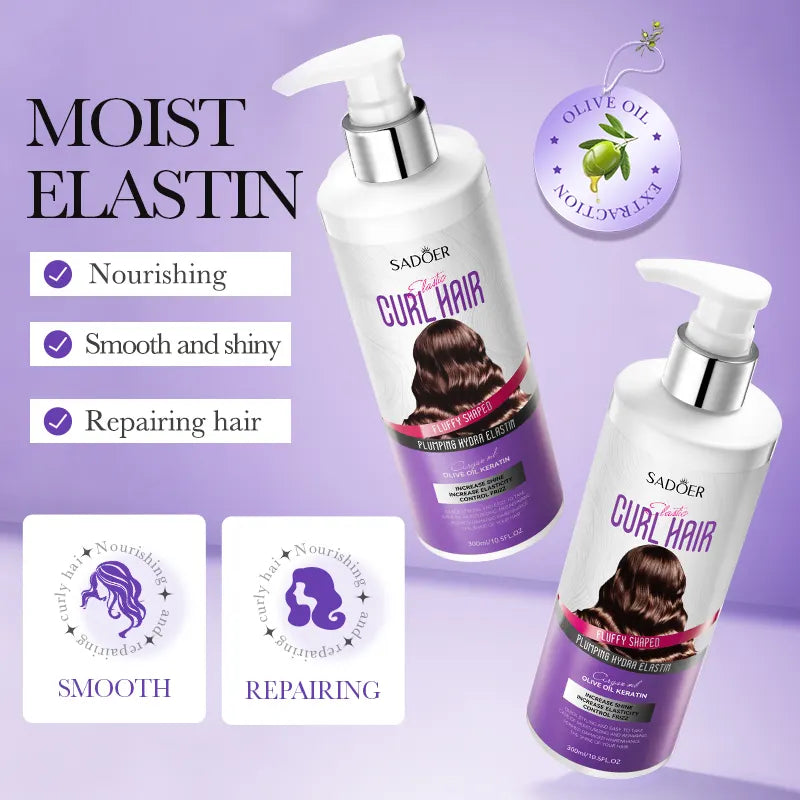 Organic Hair Styling Products Private Label Moisturizing Glossy Repair Strong Hold Hair Dryness Curling Elastin Hair Care