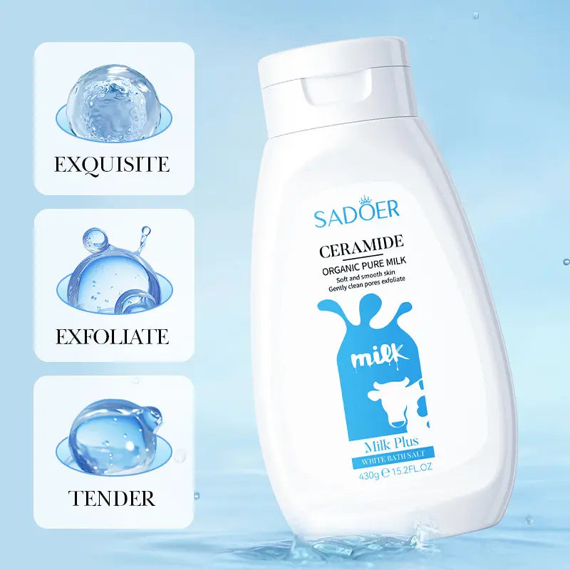 New Arrival SADOER Cleaning Pore Exfoliating Milk Bath Salt Softening Skin Sea Salt Body Scrubs