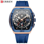 CURREN 8443 Original Brand Rubber Straps Wrist Watch For Men