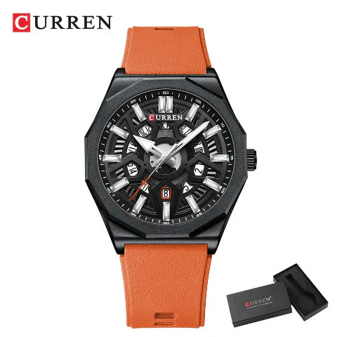 Curren Luxury Waterproof Silicone Band Quartz Watch (Dial 4.4cm) - CUR231