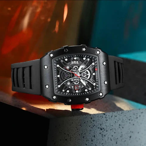 Curren New Square Waterproof Silicone Band Watch (Dial 4.4cm) - CUR230