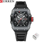 Curren New Square Waterproof Silicone Band Watch (Dial 4.4cm) - CUR230