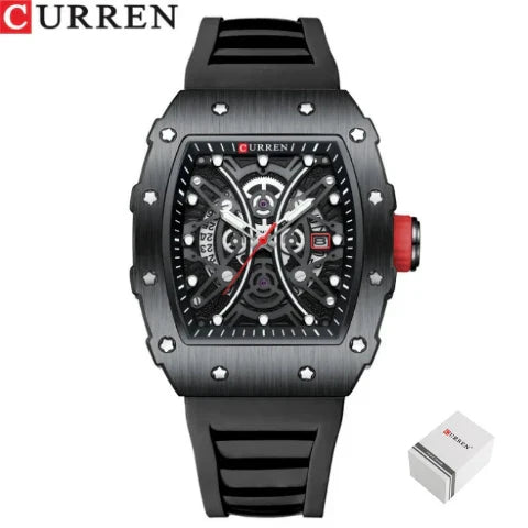 Curren New Square Waterproof Silicone Band Watch (Dial 4.4cm) - CUR230