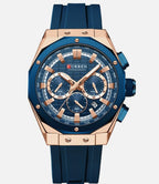 CURREN 8462 New New Men Watches Multi Functional Date Waterproof Silicone Strap Top Sports Wristwatch Quartz Watch for Men