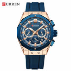 CURREN 8464 Model Original Brand Rubber Straps Wrist Watch For Men