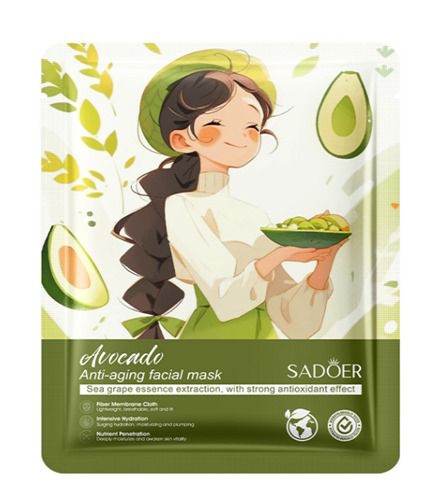 Natural Plant Facial Mask Moisturizing Oil Control Fruit Rose Aloe Avocado Sheet Face Mask Beauty Skin Care
