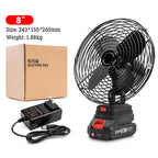 Portable Camping Fan, 21V Lithium Battery-Powered, Strong Wind, Low Noise, 48Vf MAX